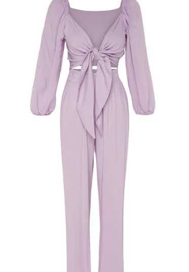 Нов Комплект блуза и панталон в лилаво