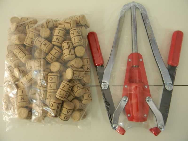 Dopuitor 2 Brate + 100 Dopuri Pluta aglomerata pentru sticle vin