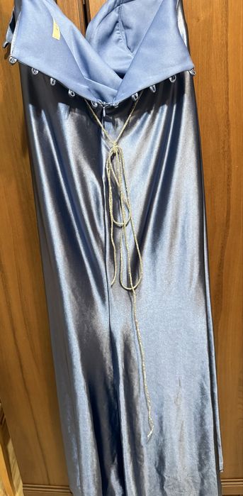 Дълга официална рокля сатен