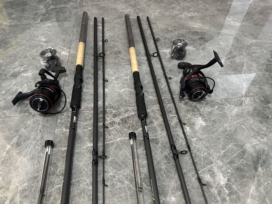 Set 2 Feedere Robinhan Dexter 3.60 XH 180g + 2 Mulinete Robinhan Monster River 5000LA
