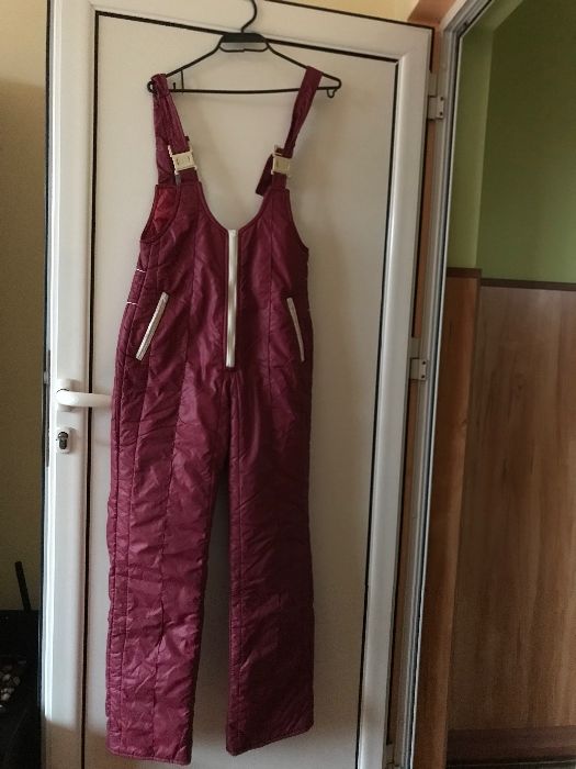 Дамско и Мъжко яке ново и зимни гащеризони с вата - вишнев и тъмно син