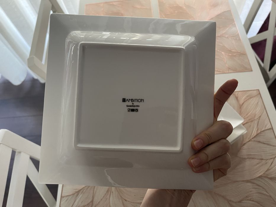 Farfurii ceramica alba, 11 buc, Ambition, calitate superioara