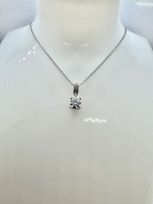 Сребърно колие с мойсанит (диамант) 1 карат