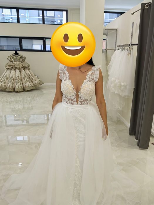 Rochie de mireasa 2 in 1 cu trena detasabila