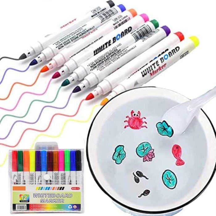 Магически водни маркери за плаващи рисунки с флумастери и лъжичка