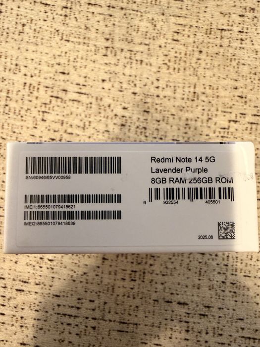 Redmi Note 14, 5G, 256GB, Levender Purple, Nou sigilat!