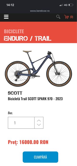 Full suspension Mtb/enduro Scott Spark 970