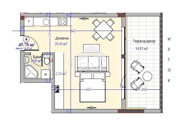 Едностаен апартамент за продажба, със собствен двор, в новострояща се