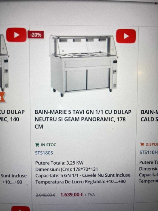 Vitrină caldă cu 5gn și cu 3gn-uri. Bragadiru-Ilfov, Vitrine Noi