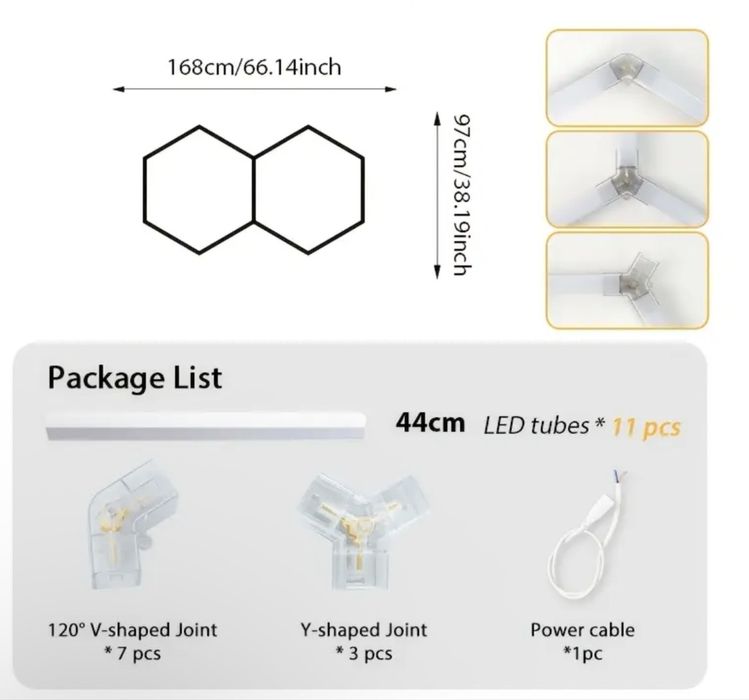 LED осветление /тип пчелна пита/