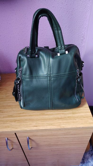 Дамска кожена раница