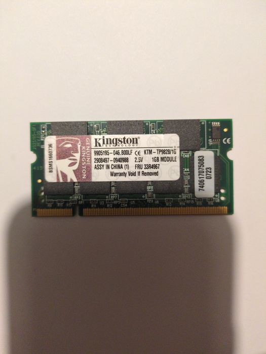 Memorie RAM Laptop DDR1 1GB Kingston KTM-TP9828/1G (Compatibil IBM/Len