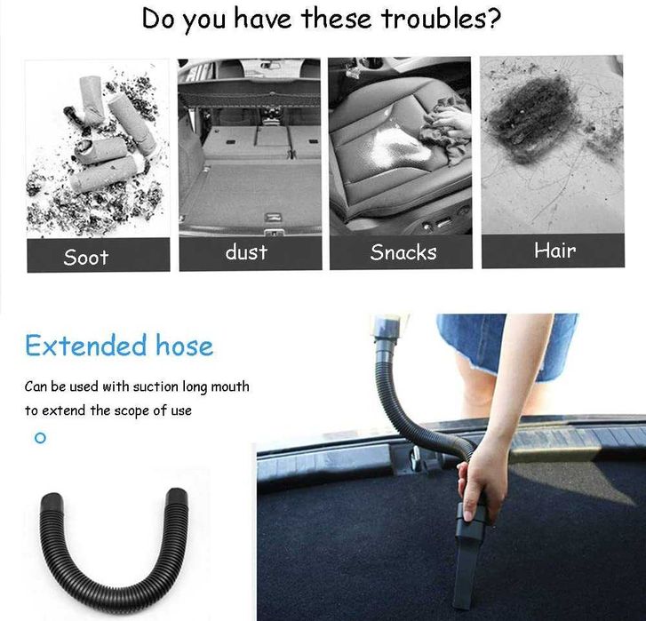 Мощна безжична Wireless прахосмукачка за кола 120W