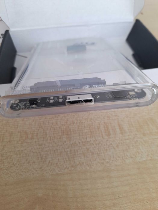 RACK - Carcasa externa transparenta HDD/SSD 2.5 inch, USB-C - noua, sigilata – 45 Lei