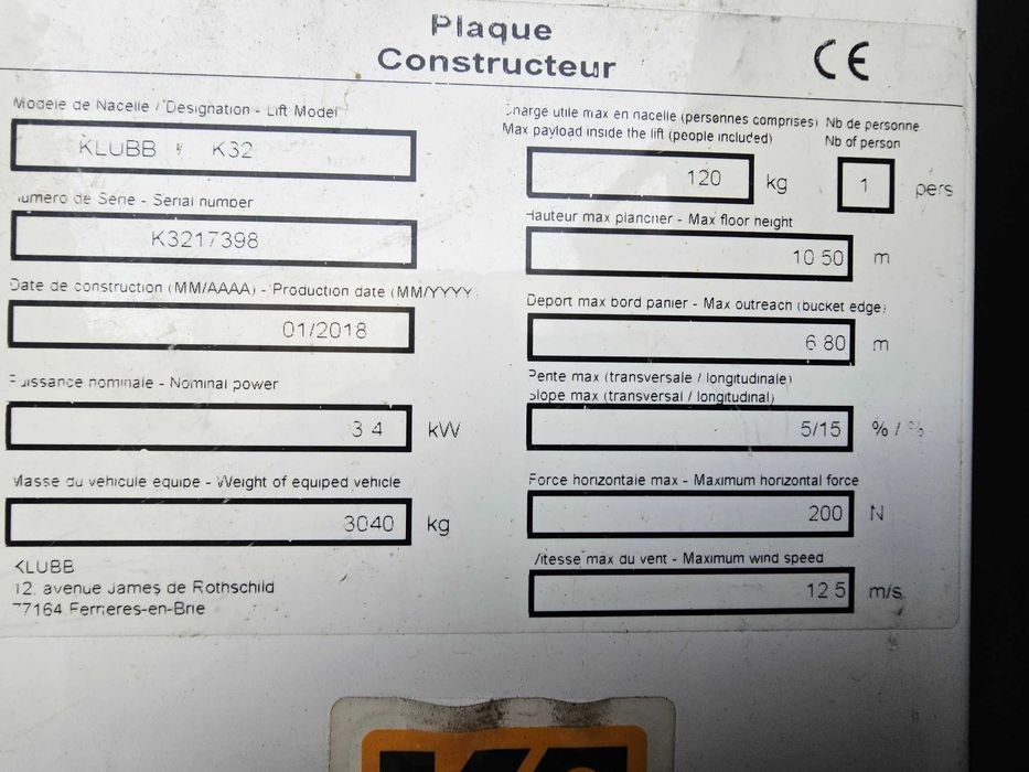 Nacela PRB Renault Master , 2017 ,AC ,EURO 6 ,  12,5m inaltime lucru , 2 CALE , TVA DEDUCTIBIL