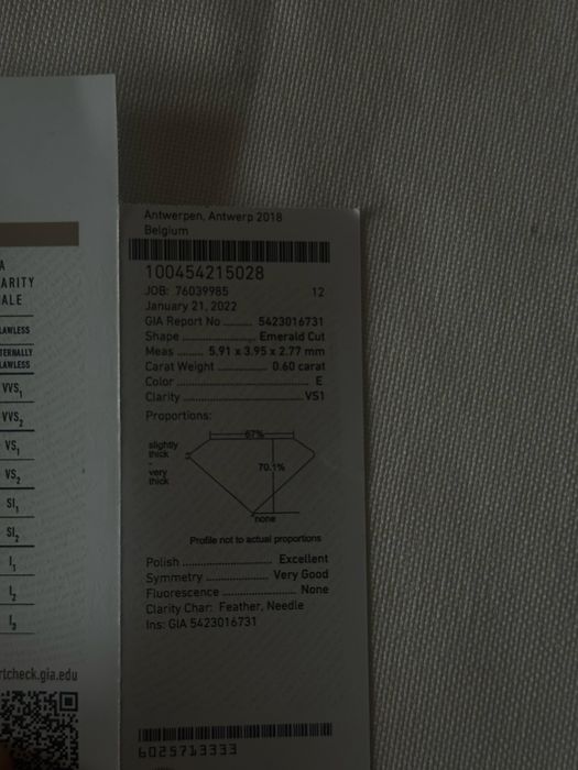 Inel de Logodna Emerald Cut Diamante Naturale Claritate VS1