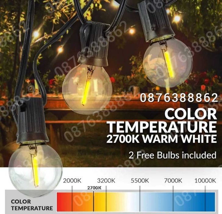 Външни лампи Светлинна верига от 20бр. Лед крушки за декорация