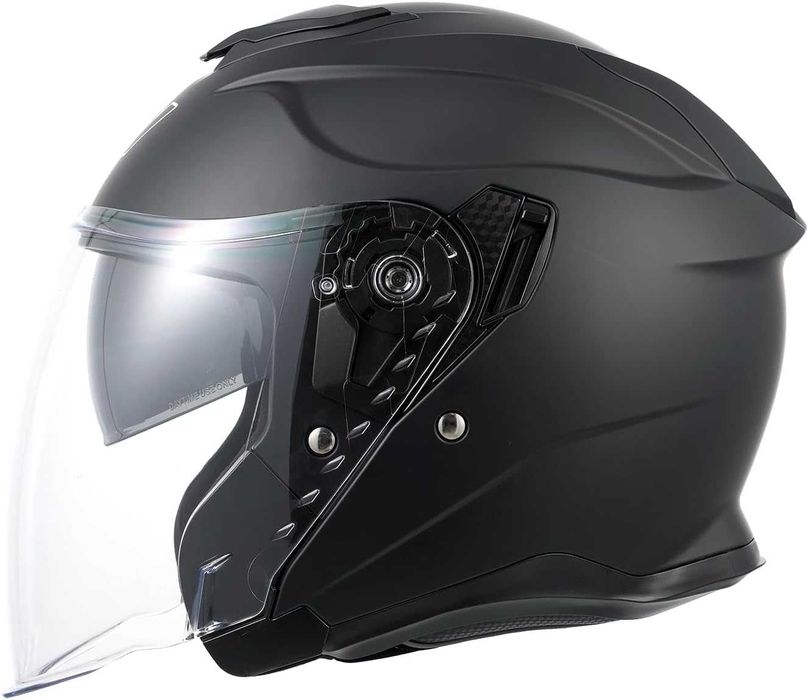 MY-835 джет каска с визьор, ECE 22.06, матово черна, M N5