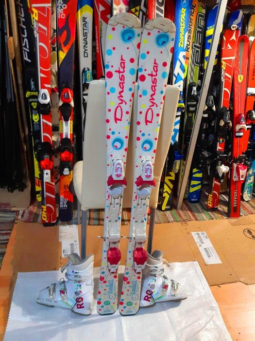 Schiuri copii set skiuri cu clapari si bete ski