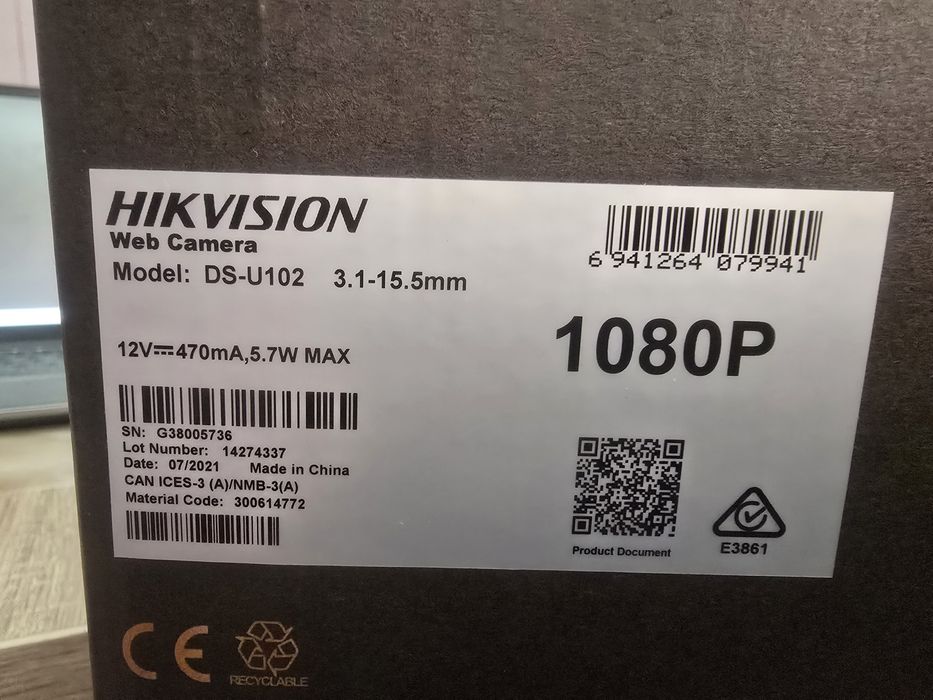 Camera web Hikvision DS-U102, web camera, 1080p, PTZ