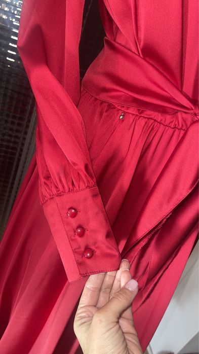 Rochita Poema,rosie din satin