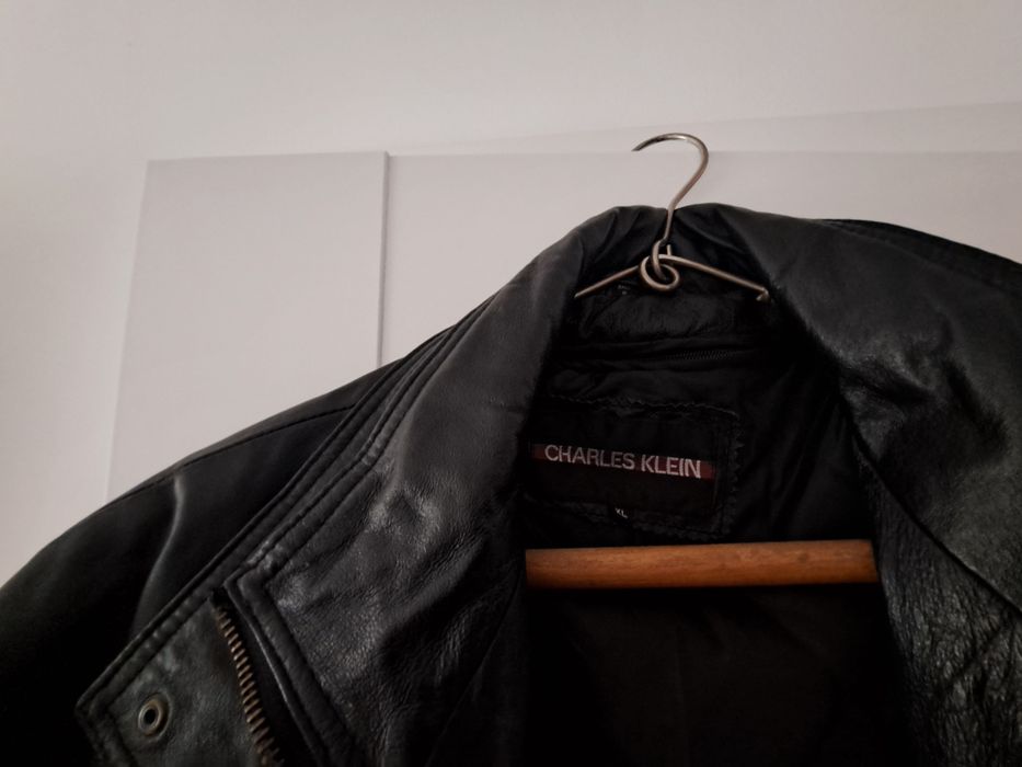 Haina piele Charles Klein XL foarte lunga, noua
