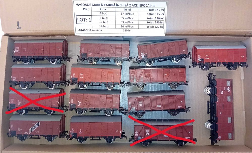 VÂND Vagoane diferite mărci, scara HO