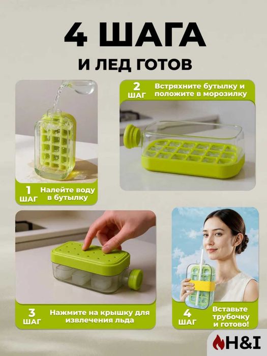 Форма для льда с трубочкой, бутылка для охлаждения напитков