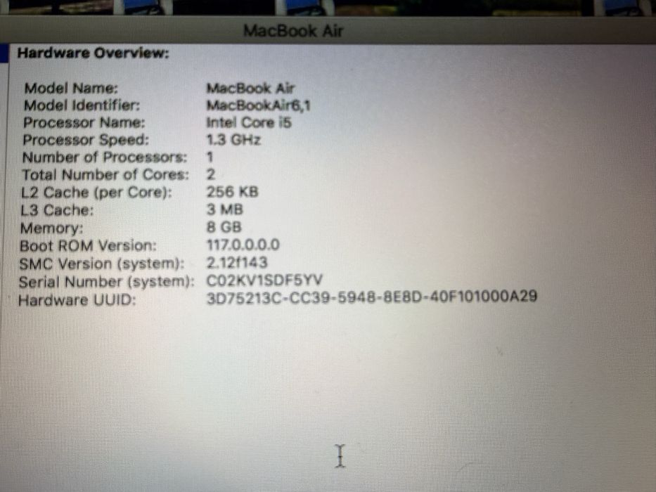 Apple MacBook Air "Core i5" 1.3 11" (Mid-2013)