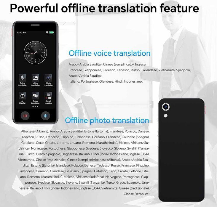 Translator Vocal Instant cu Ecran 5 Inch si 139 Limbi