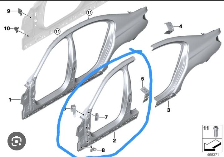 Cadru lateral stâlp prag NOU BMW 7 g11 g12