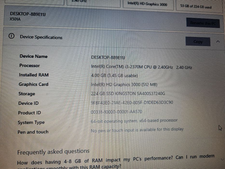 Лаптоп Asus x501a