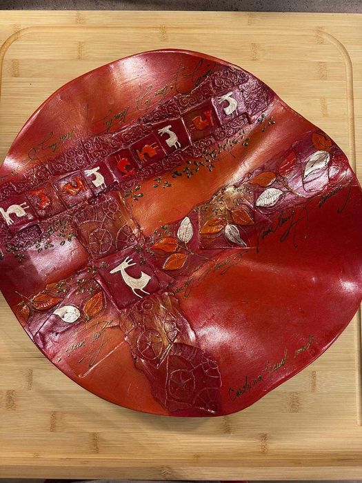 Farfurie decorativa hand made ceramica unicat