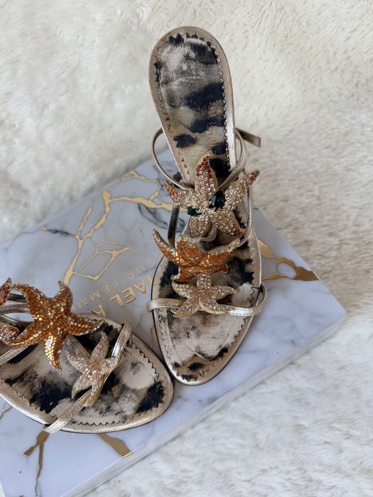 Roberto Cavalli -sanda  dama- rare gold crystal