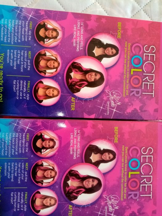 Продавам изкуствени кичури /Hair extensions Secret Color Demi Lovato