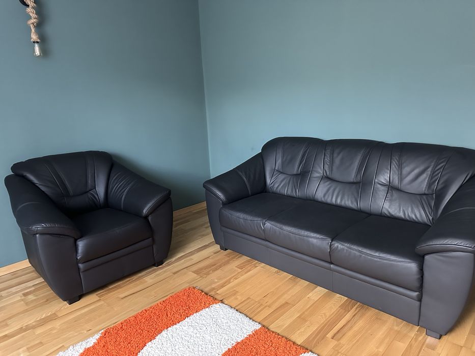 Set Canapea+Fotoliu din piele