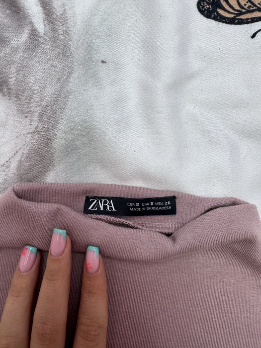 Дамски потник / топ с полуполо яка Zara, цвят пепел от рози, размер S