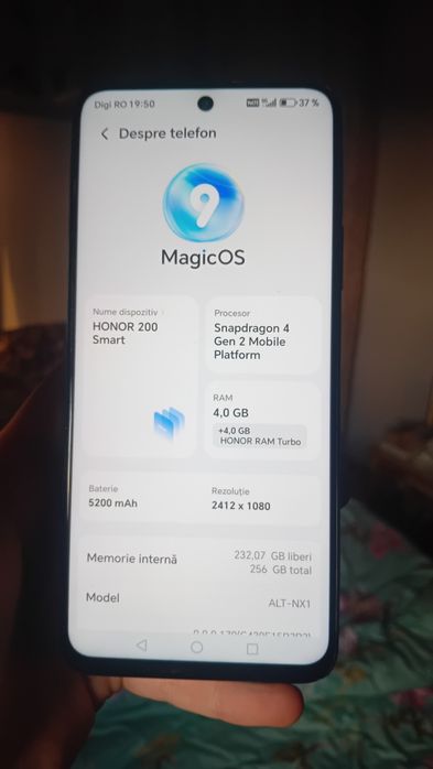 Honor 200 smart 256gb 4gb ram+4gb ram turbo