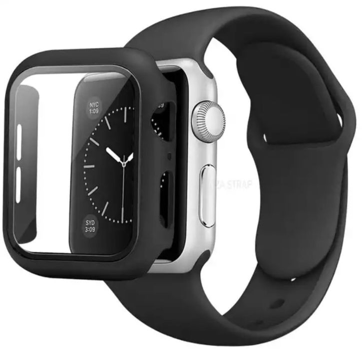 Curea Silicon + Carcasa Husa Folie Plastic Ceas Apple Iphone