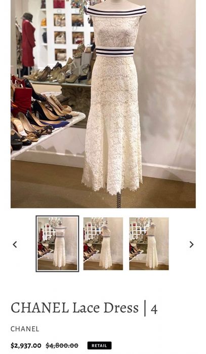CHANEL Lace Dress S оригинална рокля