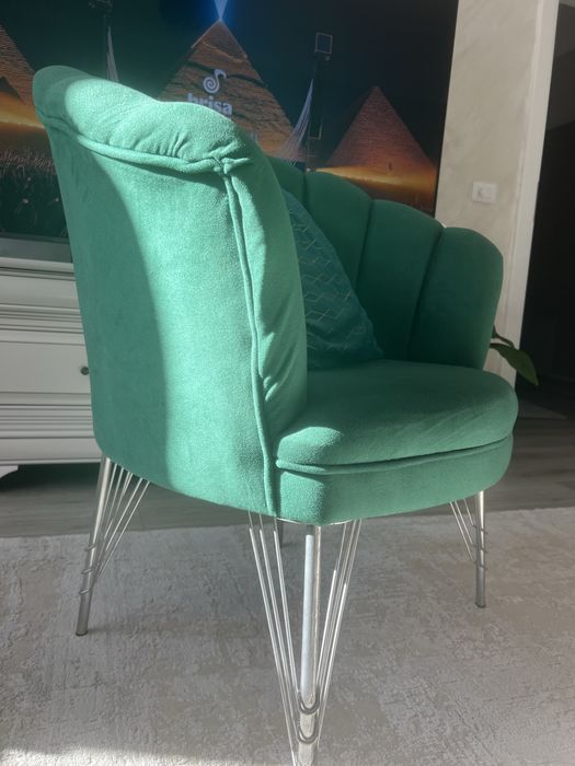 Canapea si doua fotolii verde smarald