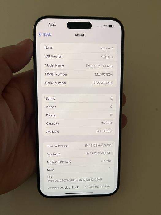 Iphone 15pro max 256GB  natural