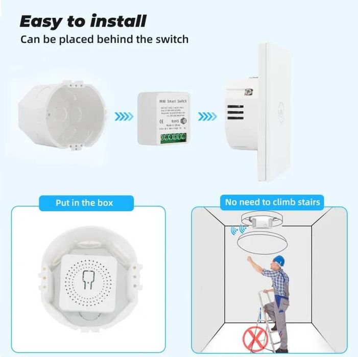 WiFi Мини Интелигентно реле - Превключвател 16A смарт модул ключ