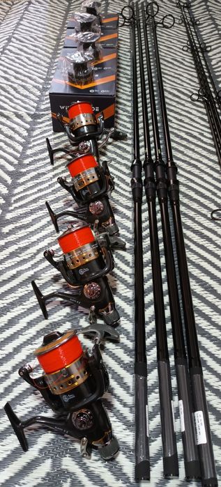 SET 4 Lansete FLX8 CARP 3.60 3.5Lbs + 4 Mulinete WIND BLADE J3 60FR