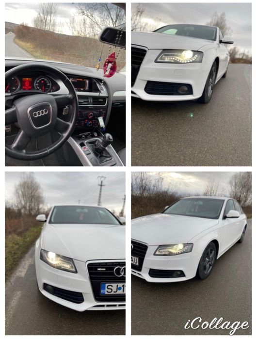 Audi A4 B8 culoare albă, întreținut, aspect foarte plăcut. Mașina este dotată cu motor 1.8 TFSI benzină, 174 CP, cutie manuală.
