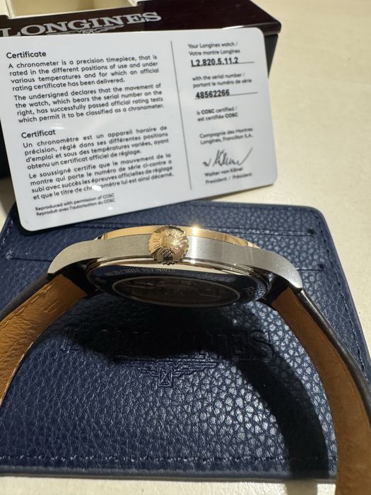 Longines Record Men’s Automatic Gold Bezel 38,5 mm