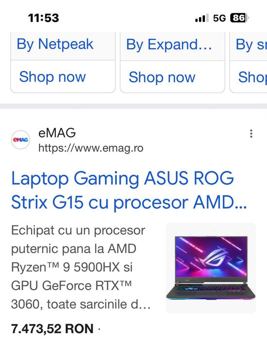Laptop Asus rog strix g15qm