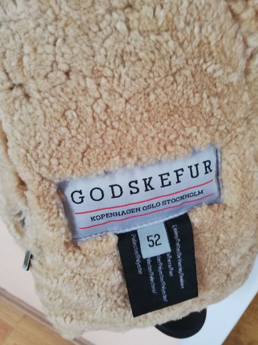 Geaca piele bărbati Aviator Godskefur Xl cu blana