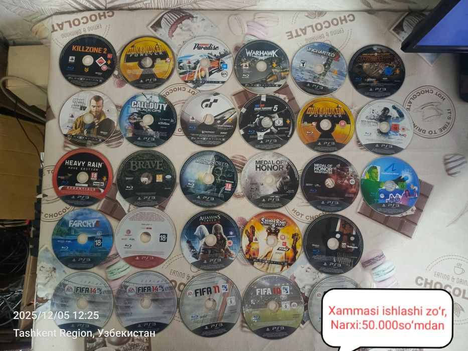 Ps3 fat slim super slim uchun orginal disklar игры для пс3
