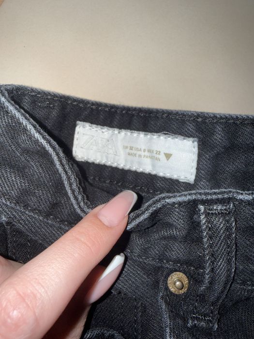 ZARA чисто черни barrel дънки